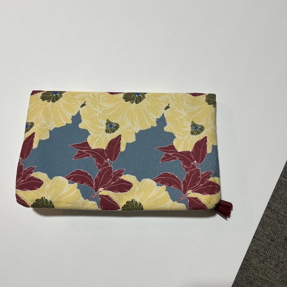 Rachel Pally Womens Clutch Zip Top Fold Over Reversible Floral White Le…